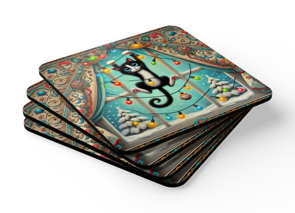 Mischief in Tinselland Corkwood Coaster Set