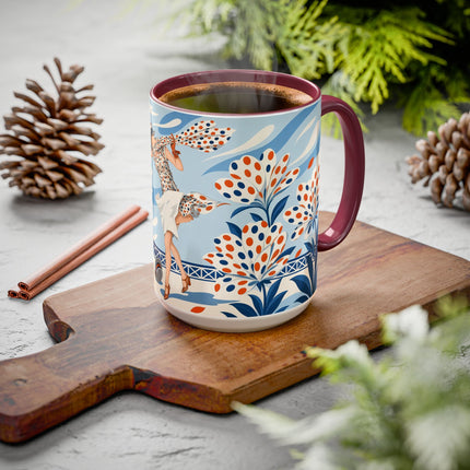 🌼🧡 The Polka Dot Wind Dancer Colorful Mug – Art Deco Fashion Whimsy