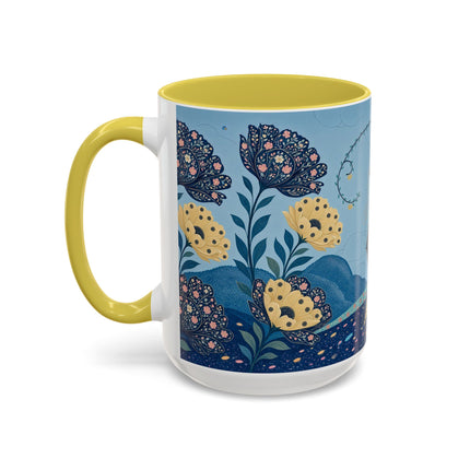 🌼🦋 The Enchanted Butterfly Garden Promenade Colorful Mug – Art Deco Floral Whimsy