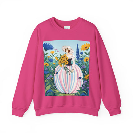 🌻🎀 The Sunflower Garden Bouquet Crewneck Sweatshirt – Art Deco Floral Elegance