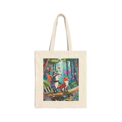Whimsical Woodland Cotton Canvas Tote Bag