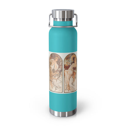 The Seasons by Alphonse Maria Mucha Copper Vacuum Insulated Bottle, 22oz