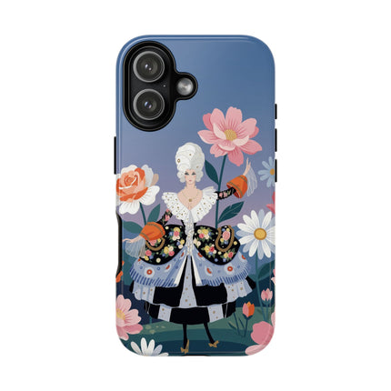 🌸🎀 The Grand Floral Promenade Phone Case – Art Deco Fashion Fantasy