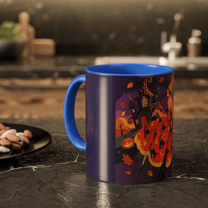 🐈‍⬛🎃 The Black Cat Witch Of Pumpkin Manor Colorful Mug – Whimsical Halloween Charm
