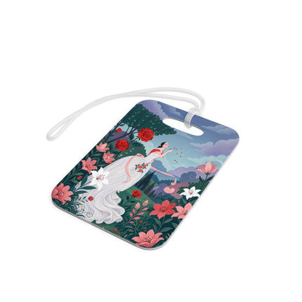 🌹💌 The Garden Of Blown Kisses Luggage Tag – Art Deco Floral Romance
