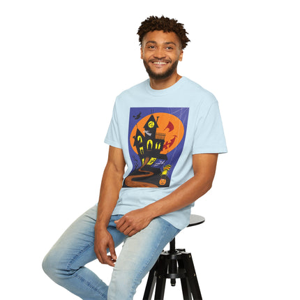 Halloween Night at the Haunted House Unisex Garment-Dyed T-shirt