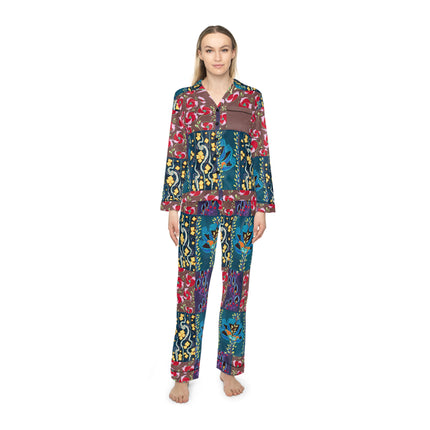 Floral Pattern by Emile-Alain Séguy Women's Satin Pajamas (AOP)