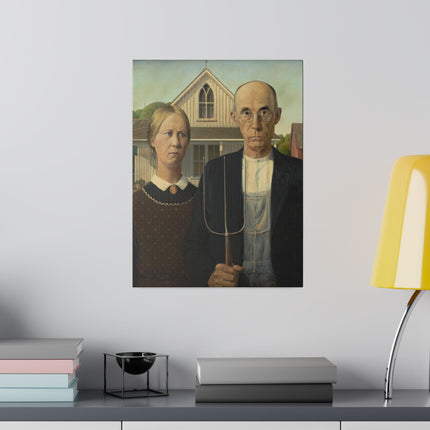 American Gothic by Grant Wood Matte Canvas, Stretched, 0.75"