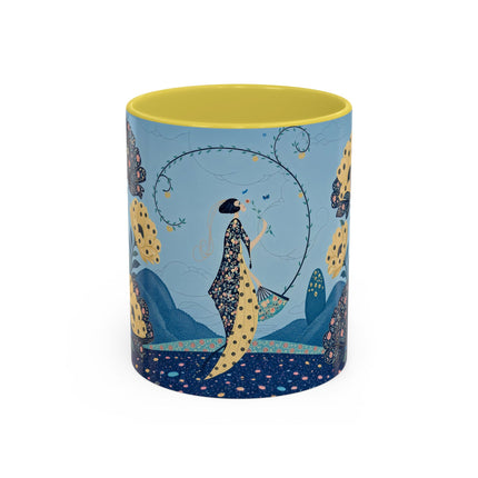 🌼🦋 The Enchanted Butterfly Garden Promenade Colorful Mug – Art Deco Floral Whimsy