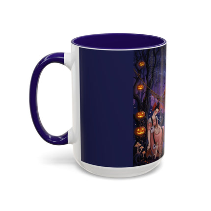 🌙🎃 Moonlit Mischief In The Pumpkin Grove Colorful Mug – Whimsical Halloween Fantasy