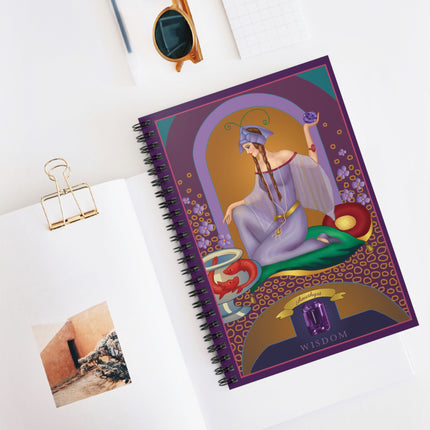 February & Amethyst (from the Gem Series) by Sofia Chiostri Spiral Notebook - Ruled Line
