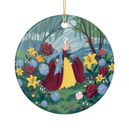 🌹🌿 The Willow Garden Promenade Ceramic Ornament – Art Deco Floral Elegance