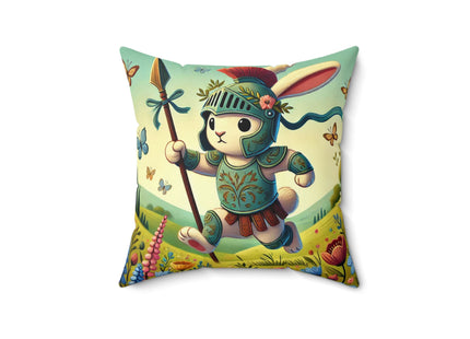 Rabbit Gladiator Spun Polyester Square Pillow