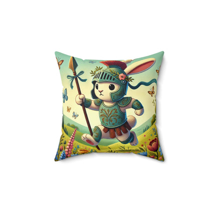 Rabbit Gladiator Spun Polyester Square Pillow
