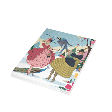 🦚❄️ The Ladies Of The Winter Aviary Greeting Card – Art Deco Holiday Fantasy