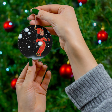 A Festive Snowball Ceramic Ornament, 3 Shapes