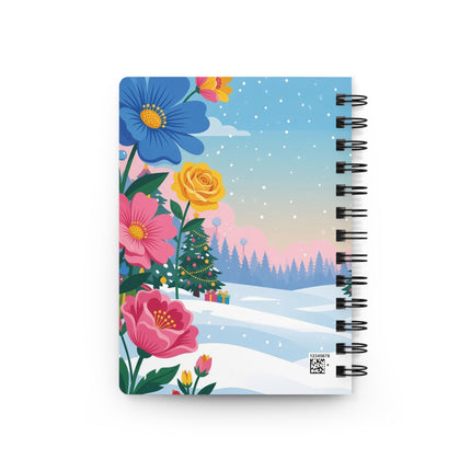 🌹🎄 The Golden Rose Christmas Stroll Spiral Notebook – Art Deco Holiday Fantasy