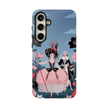 🌹🎭 The Rose Masquerade Promenade Phone Case – Art Deco Floral Elegance