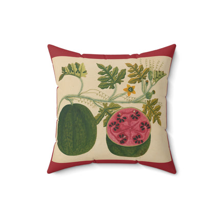 Album of watercolors of Asian fruits and flowers Pl.29 by Anonymous Spun Polyester Square Pillow