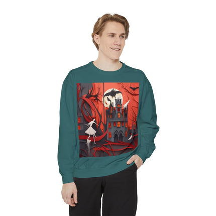 Halloween Night Scene Unisex Garment-Dyed Sweatshirt