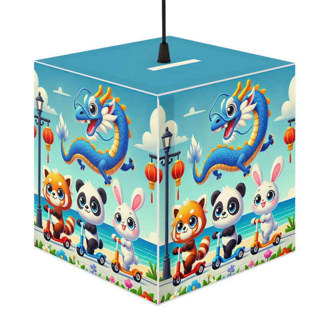 🌊🚲 The Seaside Scooter Friends Light Cube Lamp – Coastal Fun & Playful Adventure