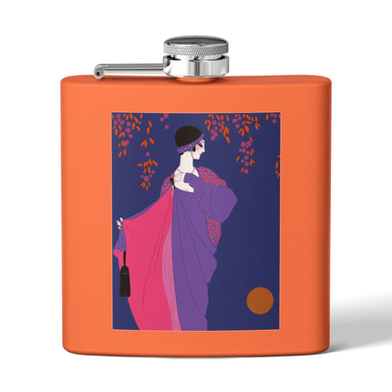 Crimson Shawl Geisha Flask – Elegant Mystery & Vibrant Grace