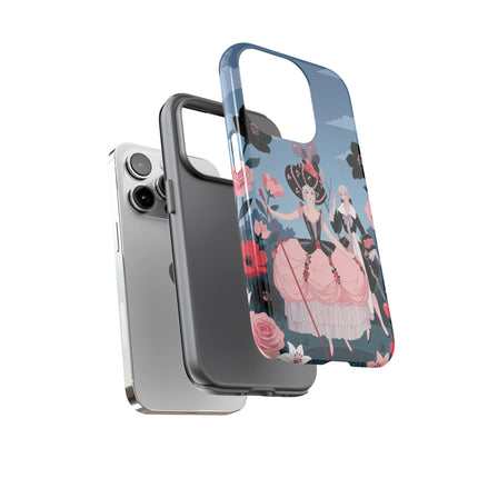 🌹🎭 The Rose Masquerade Promenade Phone Case – Art Deco Floral Elegance