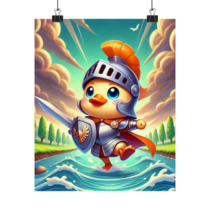 🦆⚔️ Valiant Duck Matte Vertical Poster – Courage, Adventure & Heroic Charm