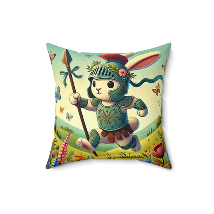 Rabbit Gladiator Spun Polyester Square Pillow