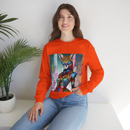 Cyber Cat Glamour Unisex Heavy Blend™ Crewneck Sweatshirt