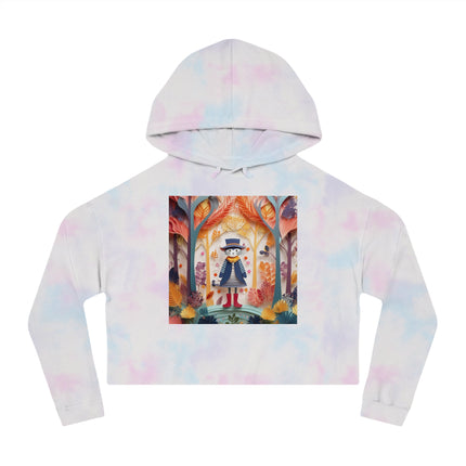Cat in Boots in the Enchanted Forest Cropped Hooded Sweatshirt