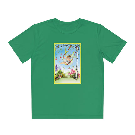 Spring Fairy's Floral Swing Youth Competitor Tee – Garden Magic & Whimsical Adventure