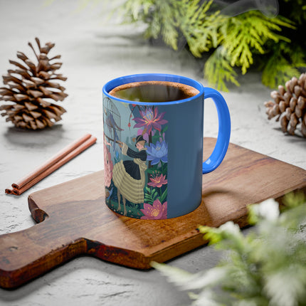 The Ladies And The Enchanted Macaw Colorful Mugs – Art Deco Botanical Elegance