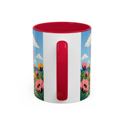 🌸⛵ The Seaside Blossom Promenade Colorful Mug – Art Deco Coastal Elegance