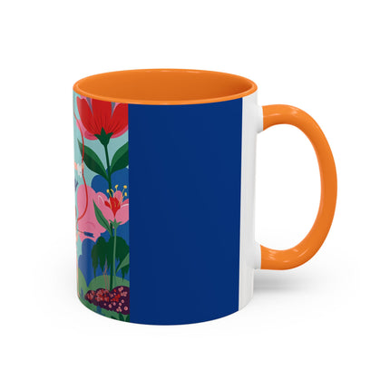 The Lady Of The Scarlet Bow Colorful Mugs – Art Deco Botanical Archer Elegance