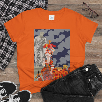 Rococo Grandeur Women's Midweight Cotton Tee – Opulent Elegance & Theatrical Charm
