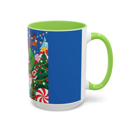 🦌🍬 The Lady Of The Peppermint Christmas Garden Colorful Mug – Colorful Art Deco Holiday Fantasy