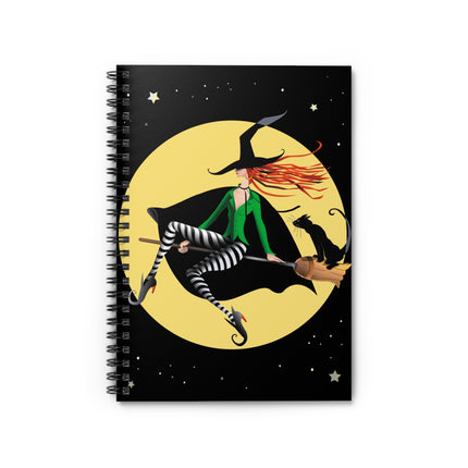A Witch’s Moonlit Flight Spiral Notebook - Ruled Line
