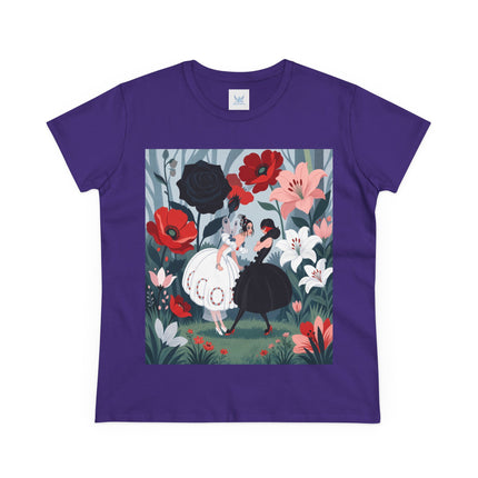 🌹🖤 The Midnight Rose Garden Cotton Tee – Art Deco Floral Fashion