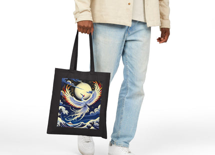 Majestic White Crane Cotton Canvas Tote Bag