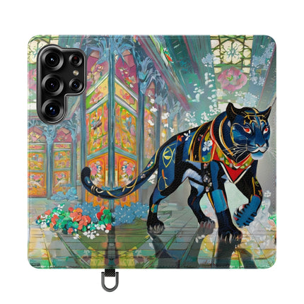 🐾💎 Cyber Panther's Hunt Flip Case – Digital Instinct & Neon Pursuit