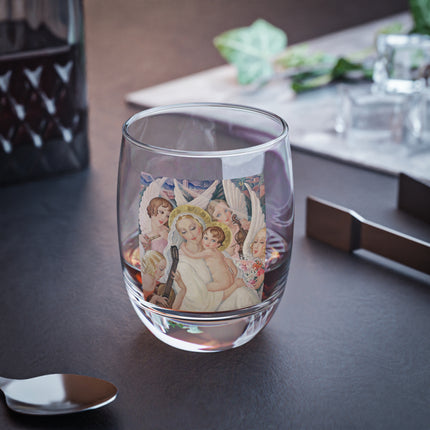 Madonna with Child Surrounded by Musical Angels by Gerda Wegener Whiskey Glass