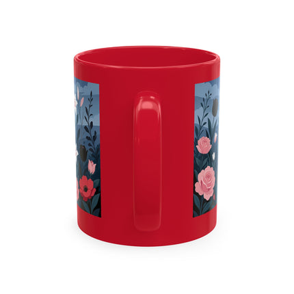 🌹🖤 The Lady Of The Midnight Rose Garden Ceramic Mug – Art Deco Floral Elegance