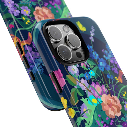 Midnight Floral Reverie Phone Case – Vibrant Bloom & Enchanted Beauty
