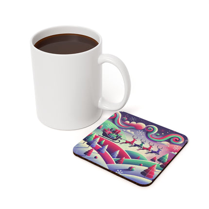 Festive Reindeer Flight Cork Back Coaster