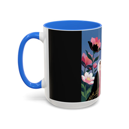 🌹🎄 The Lady Of The Candlelit Rose Tree Colorful Mug – Art Deco Christmas Garden