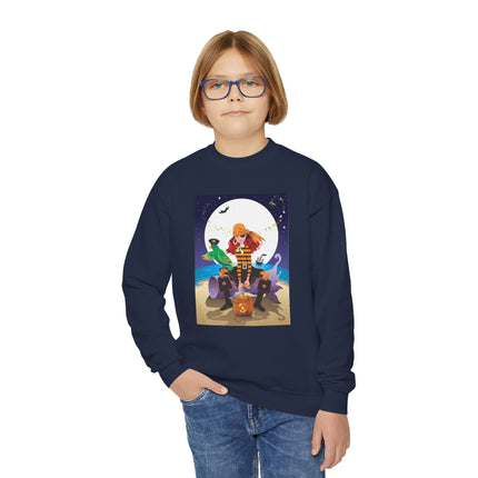 Moonlit Pirate Halloween Youth Crewneck Sweatshirt