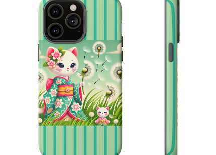 Geisha Kitten and the Dandelion Phone Cases