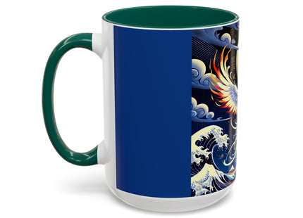 Majestic White Crane Colorful Mugs (11oz, 15oz)