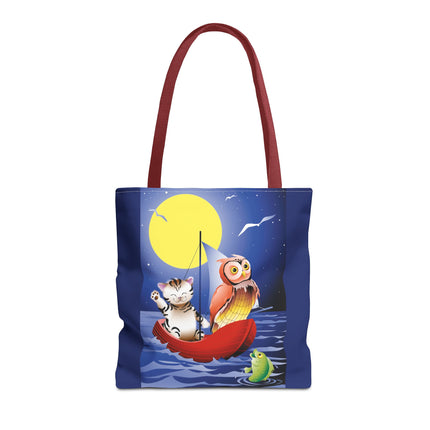 Children's Art Owl and Pussy Cat Tote Bag  (AOP)